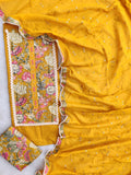 (SALE) COTTON NECK EMBROIDERY WORK SUIT WITH COTTON MULMUL EMBROIDERY DUPATTA