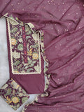 (SALE) COTTON NECK EMBROIDERY WORK SUIT WITH COTTON MULMUL EMBROIDERY DUPATTA