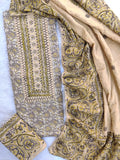 NEW LAUNCH            Exclusive Unstitched Cotton Neck Work Suits with Mulmul Dupatta