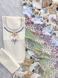 MIRROR NECK WORK SUITS WITH PATCH WORK MULMUL DUPATTA