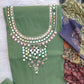 MIRROR NECK WORK SUITS WITH PATCH WORK MULMUL DUPATTA