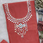 MIRROR NECK WORK SUITS WITH PATCH WORK MULMUL DUPATTA