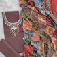 MIRROR NECK WORK SUITS WITH PATCH WORK MULMUL DUPATTA