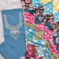 MIRROR NECK WORK SUITS WITH PATCH WORK MULMUL DUPATTA