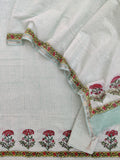 Hand Block Printed Cotton Suit with Mul Chanderi Dupatta