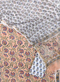 Hand Block Printed Cotton Suit with Cotton Kota Doria dupatta