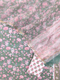 Hand Block Printed Cotton Suit with Cotton Kota Doria dupatta
