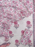 Hand Block Printed Cotton Schiffli Suit with Mulmul Embroidery Dupatta
