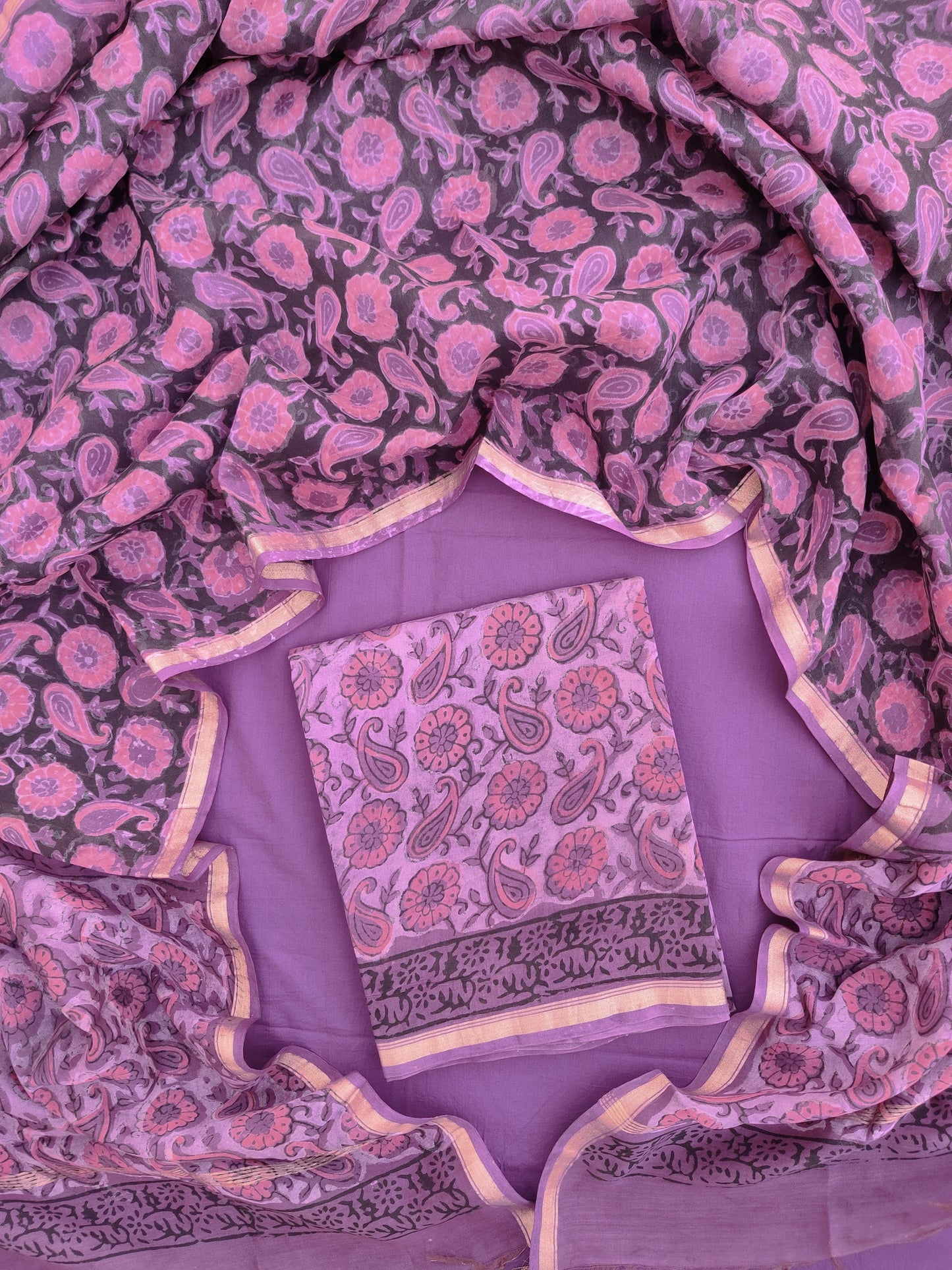Beautiful  Vanaspati Chanderi Silk Suits with Chanderi Silk Dupatta