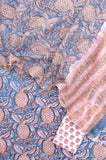 Hand Block Printed Cotton Suit with Cotton Kota Doria dupatta