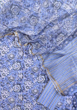 Hand Block Printed Cotton Suit with Cotton Kota Doria dupatta