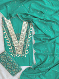 (SALE) COTTON MIRROR WORK SUIT WITH COTTON MULMUL EMBROIDERY DUPATTA