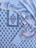 PANEL Hand Block Printed Cotton Suit with Cotton Kota Doria dupatta