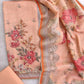 Exclusive Unstitched Linen Neck Work Suits with Linen Digital Printed Dupatta