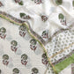 Hand Block Printed Cotton Suit with Mul Chanderi Dupatta