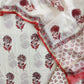 Hand Block Printed Cotton Suit with Mul Chanderi Dupatta