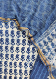 INDIGO DABU Hand Block Printed Cotton Suit with Cotton Kota Doria dupatta