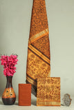 HAND BLOCK Printed Maheshwari Silk Suit with Maheshwari Silk Dupatta