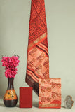 HAND BLOCK Printed Maheshwari Silk Suit with Maheshwari Silk Dupatta