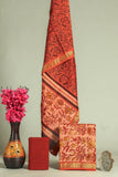 HAND BLOCK Printed Maheshwari Silk Suit with Maheshwari Silk Dupatta
