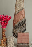 HAND BLOCK Printed Maheshwari Silk Suit with Maheshwari Silk Dupatta