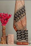 HAND BLOCK Printed Maheshwari Silk Suit with Maheshwari Silk Dupatta