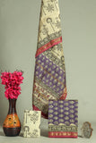 HAND BLOCK Printed Maheshwari Silk Suit with Maheshwari Silk Dupatta