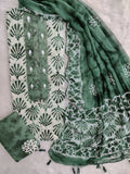 NEW LAUNCH            Exclusive Unstitched Cotton Neck Work Suits with Chiffon Dupatta