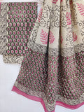KALAMKARI Cotton Block Printed Cotton Suit with Mulmul Cotton Dupatta