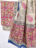 KALAMKARI Cotton Block Printed Cotton Suit with mulmul cotton Dupatta