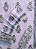 Hand Block Printed Cotton Schiffli Suit with Kota Doria Dupatta