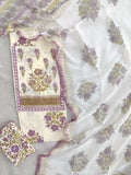 JAIPURI PRINTED  NECK WORK SUITS WITH KOTA DORIA DUPATTA