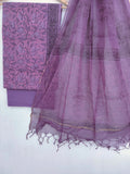(VANASPATI) Block Printed Cotton Suit with Cotton Kota Doria dupattaa