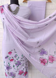 Hand Painted Cotton Suits with Mulmul  Dupatta