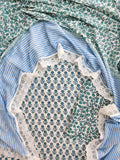 Hand Block Printed Cotton Suit With Lace Work Mulmul Dupatta