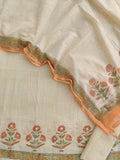 Hand Block Printed Cotton Suit with Mul Chanderi Dupatta