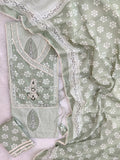 EXCLUSIVE HAND BLOCK PRINTED COTTON SUIT WITH COTTON DUPATTA