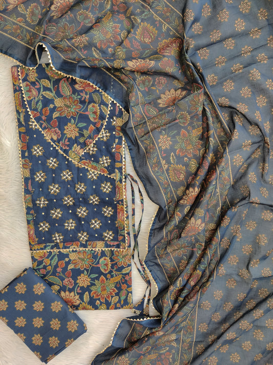 EXCLUSIVE HAND BLOCK PRINTED COTTON SUIT WITH COTTON DUPATTA