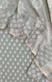 Hand Block Printed Cotton Suit with Cotton Kota Doria dupatta
