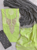 FLORAL PRINTED COTTON GOTA PATTI SUIT WITH COTTON DUPATTA