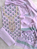 FLORAL PRINTED COTTON GOTA PATTI SUIT WITH COTTON DUPATTA