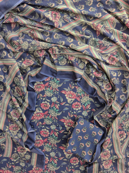 Jaipuri Printed Cotton Suit with mulmul cotton Dupatta