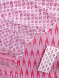 Handloom Weave Ikat Suit with Kota Doria Dupatta