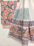 Cotton Block Printed Cotton Suit with mulmul cotton Dupatta