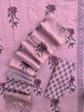 Hand Block Printed Cotton Schiffli Suit with Kota Doria Dupatta
