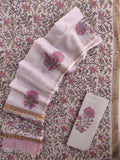 Hand Block Printed Cotton Schiffli Suit with Kota Doria Dupatta
