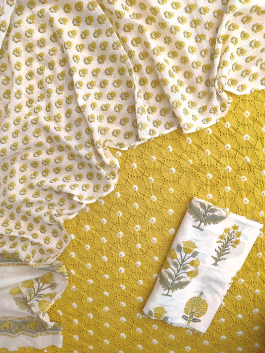Schiffli Suit with Mulmul Dupatta