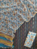Handloom Weave Ikat Suit with Kota Doria Dupatta
