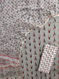 Handloom Weave Ikat Suit with Kota Doria Dupatta