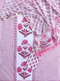 PANEL Hand Block Printed Cotton Suit with Cotton Kota Doria dupatta
